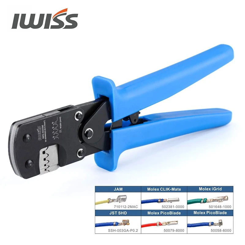 IWISS IWS-3220 Ratsche Crimpen Zange Hand Crimper Tools für Schmale-pitch Stecker Pins Crimp Palette 0,03-0,5 mm² (AWG: 32-20) – Detail 1