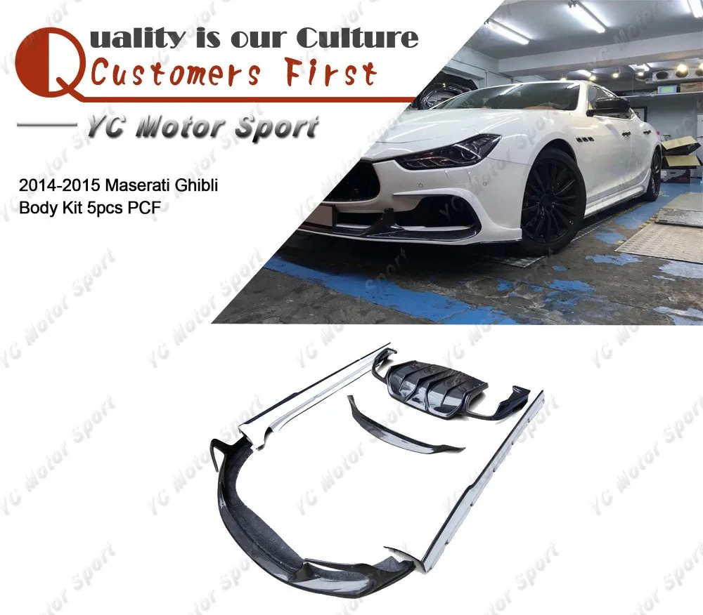 Carbon Fiber & FRP ASP Style Bodykits 5pcs Fit For 2014-2015 Ghibli Body Kits Front Lip Side Skirt Rear Diffuser Spoiler Wing