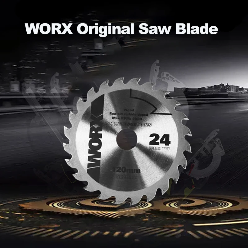 WORX деревообрабатывающий пильный диск WU533 специальный 120 мм оригинальный Круглопильный Станок для резки лезвия 24 зубы WU535 пильного диска 140 мм