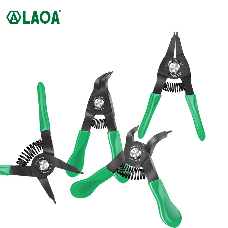 LAOA Mini Circlip pliers 3 inch Right Angled Beak Portable Multifunctional Snap Ring Circlip Pliers Set