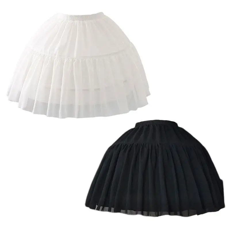 Women's Girl's Lolita Petticoat Bridal Cosplay Party Prom Dress Short Underskirt Tulle Crinolina Puffy Skirt