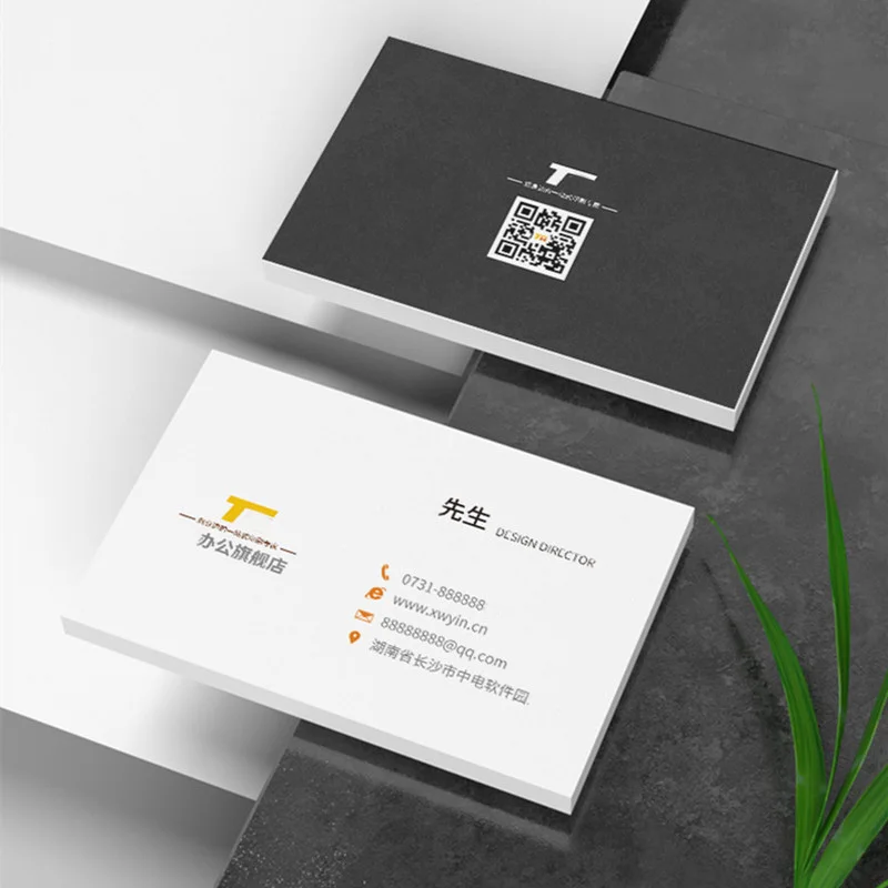 500 قطعة التوصيل المجاني تصميم مجاني مخصص 300gms شعار الطباعة بطاقة الأعمال ، على الوجهين والطباعة بالألوان الكاملة