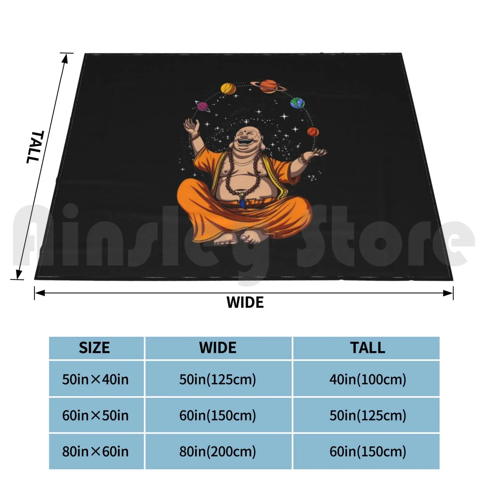 Buddha Juggling Space Planets Blanket Super Soft Warm Light Thin Yoga Meditation Zen Spiritual Buddhism Buddhist Yoga