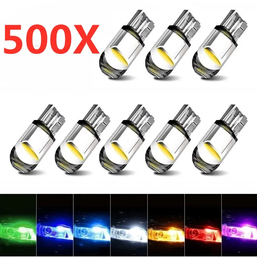 

500pcs COB Glass W5W Led T10 Newest Car Light 6000K White Auto Automobiles License Plate Lamp Dome Read Trunk DRL Bulb Style 12V