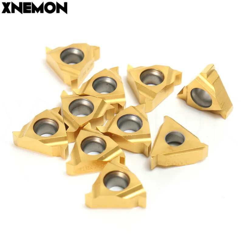 10Pcs/Set 1/4 Inch 11ER A60 Carbide Inserts for SIR/SNR Internal Threading CNC Blade