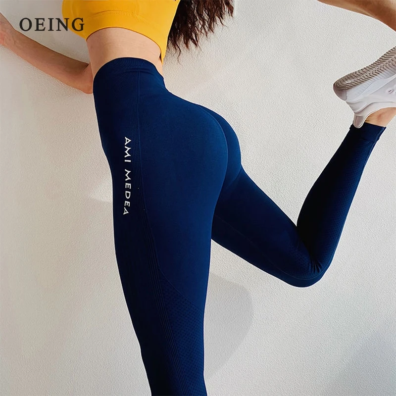 Leggings senza cuciture pantaloni da Yoga Push Up sport Fitness Legging donna vita alta allenamento in palestra Scrunch Butt Running collant da