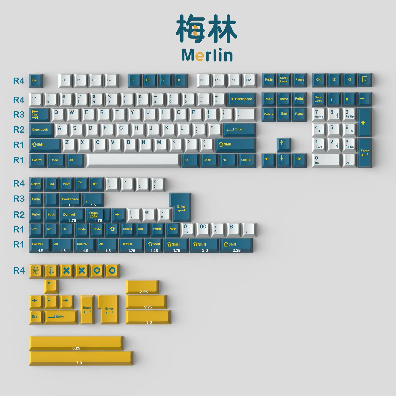 

1 Set GMK Merlin Keycaps ABS Double Shot Keycap Cherry Profile Key Caps With ISO Enter 7U Spacebar For HHKB EU Layout Keyboard