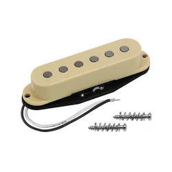 FLEOR Vintage Alnico 5 Guitar Pickup ST Flat-pole Single Coil Pickup Cream, Neck/Middle/Bridge Pickup for Option