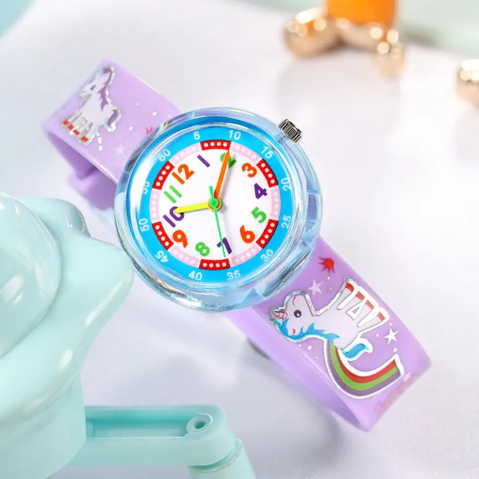 Kids Watches Girls Cartoon Pattern Unicorn Animal Boys Watch Silicone Strap Wristwatches 2021 Cute Watches