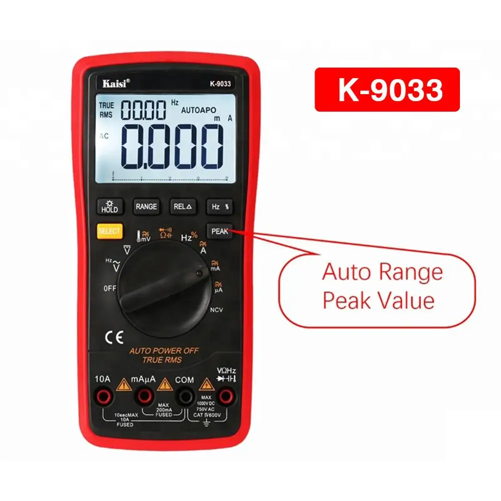 Kaisi K-890/K-9033 المنزلية التلقائي المدى عالية الدقة الرقمية المتعدد اختبار درجة الحرارة مع حماية مضادة للحرق