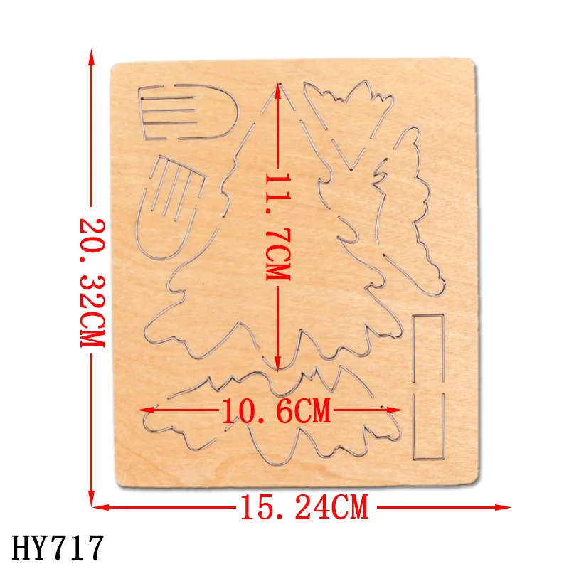 Ozdoby choinkowe wykrojniki HY717 drewniane formy odpowiednie do zwykłej maszyny do cięcia matryc na rynku