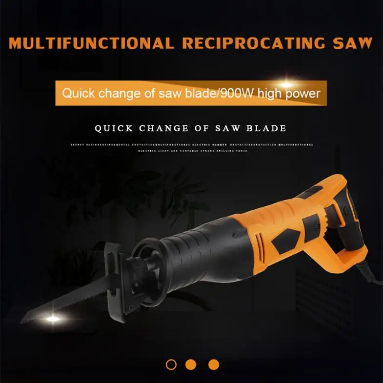 900W Adjustable Electric Reciprocating Saw Multifunction Rotating Handle Saber Hand Saw for Wood/Metal Cutting Electric Wood Saw