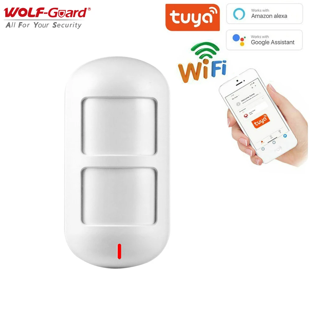 Wolf-Guard Wireless Smart Wifi Dual Pet Immune PIR Sensor Motion Detector Home Security Alarm Burglar Sensor Tuya App Control