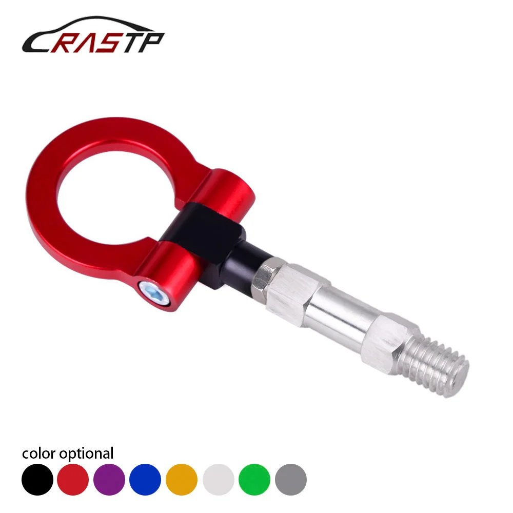 RASTP-CNC Machine Aluminum Towing Hook Ring Kit On Tow Hook Eye Towing Colorful  JDM Style For BMW 3/4/5 Series RS-TH008-12