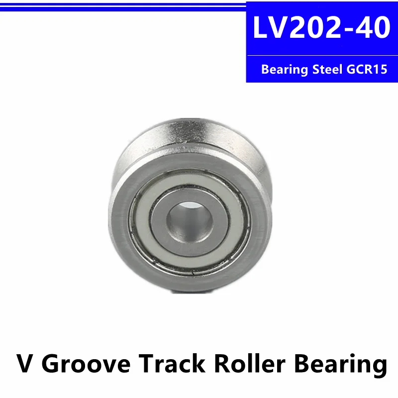 

10pcs LV202-40 ZZ 15*40*18mm V Groove Track Guide Wheel Roller Bearing Pulley LV202-40ZZ 15x40x18 mm