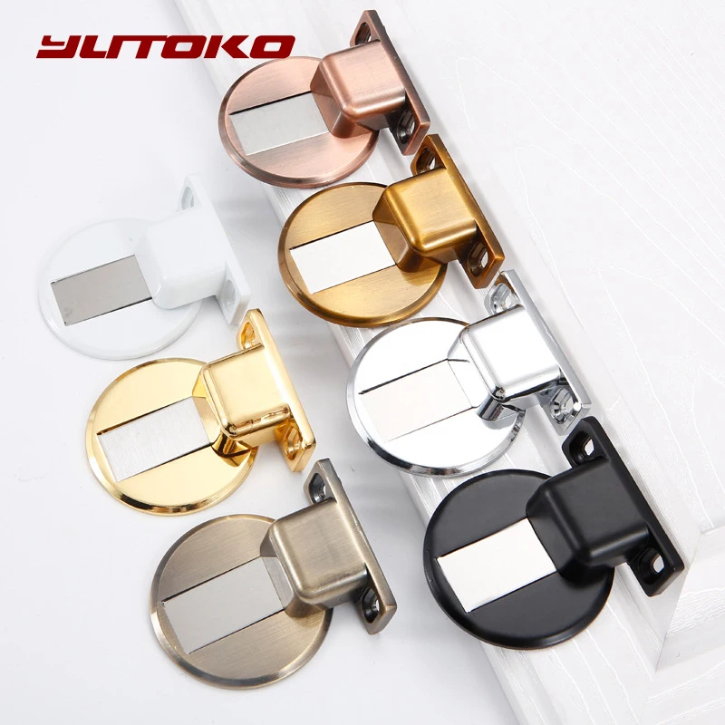 

YUTOKO Door Stop Stainless Steel Magnetic Door Stopper Hidden Door Holders Catch Floor Nail-free Doorstop Furniture Hardware