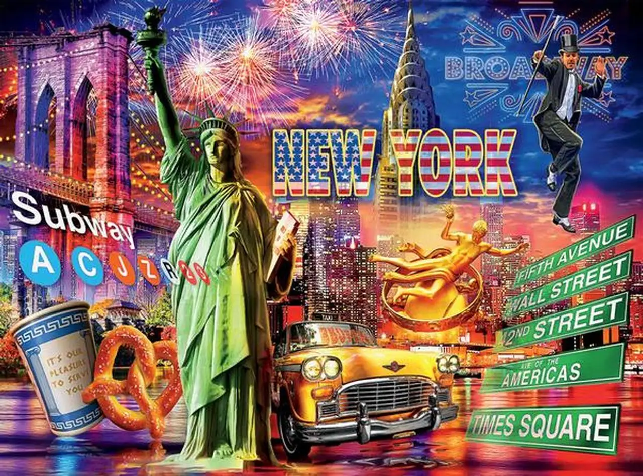 JMINE Div 5D New York City Car Fireworks  Full Diamond Painting cross stitch kits art Scenic 3D paint by diamonds