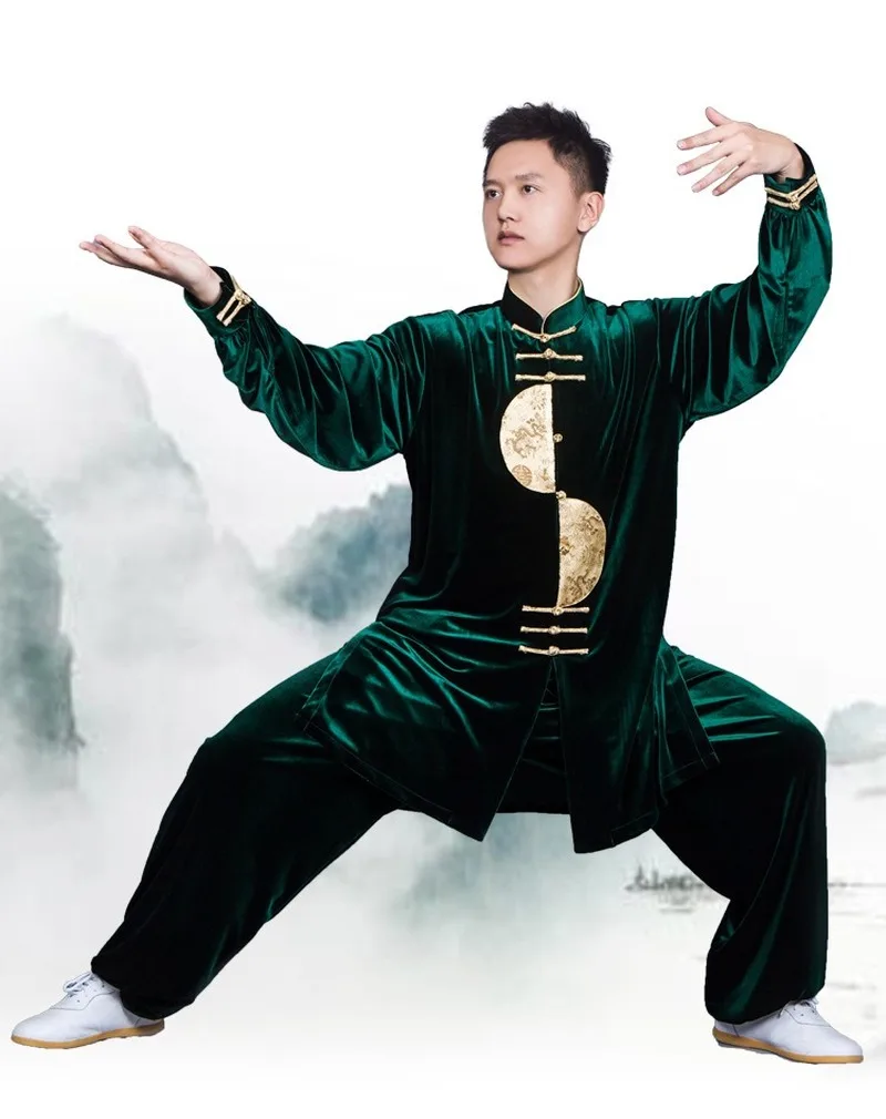 Martial Art Suits Tai Chi Clothing South Korean Cashmere Kung Fu Uniform Outdoor Walking Morning Sprots Wushu Chinese Warrior