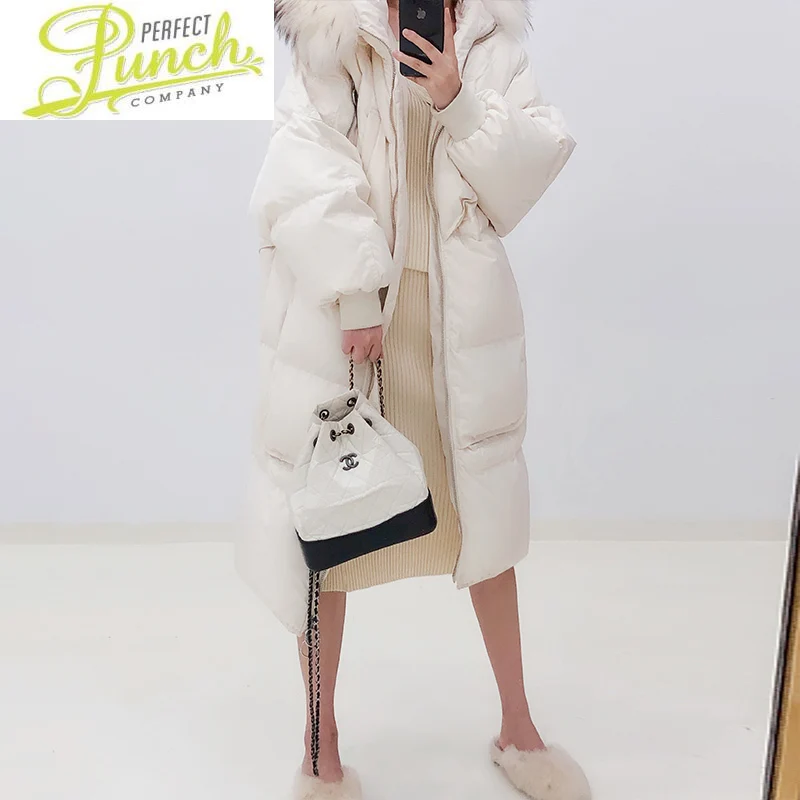 

Hooded Woman Parkas Long Winter Women's 20% Down Jacket Korean Coat Women Real Raccoon Fur Collar Chaquetas Para Mujer WPY1290