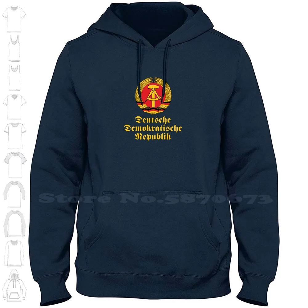 Ddr-Deutsche Demokratische Republik 100% Cotton Hoodie T-Shirt Ddr Emblem Logo East Germany Ossi Ostkind Zonenkind Child Of The