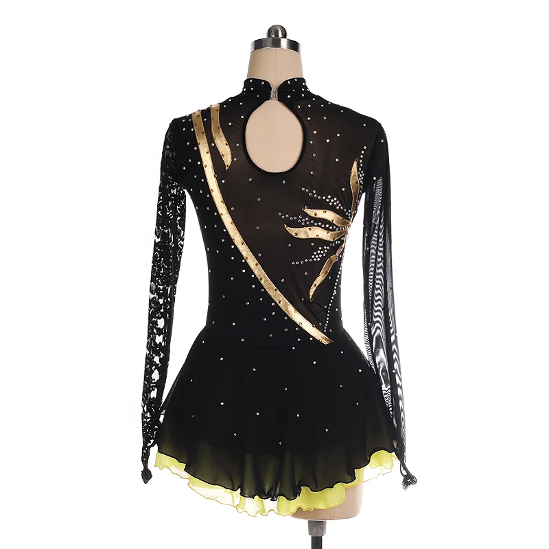 Custom Kids Ladies Figure Skating Suit, Competition Uniform, Performance Costume, Skating Skirt Black