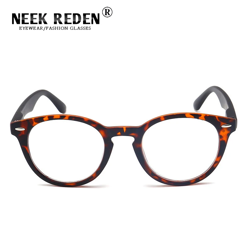 Gafas de lectura redondas de leopardo azul para hombre y mujer, anteojos con remache para presbicia, dioptrías + 0,5 + 0,75 + 1,25 + 2,25 + 3,25 +