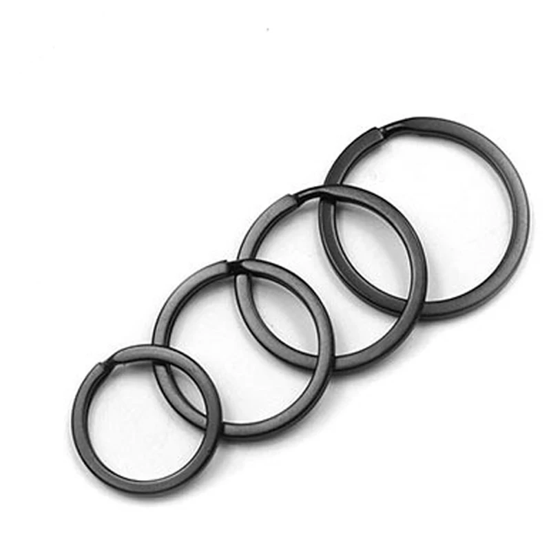 20PCS 10/25/28/30/32mm Round Split Black Keyring Metal Key Chain Ring Holder for Key Tool Toys Jewelry Accessories