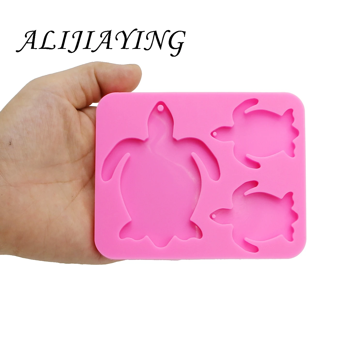 DIY cuckold family silicone mold turtle mother/baby keychain mould Liquid silicone mould Not sticky epoxy resin  molds  DY0105