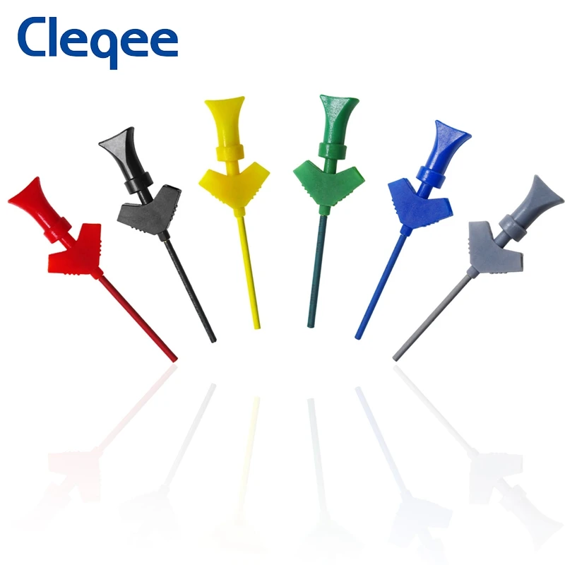 Cleqee-Mini Grabber SMD IC, Clips de gancho de prueba para Jumper Dupont, sonda de prueba, analizador lógico Grabber 30V/5A, P5003, 12 Uds.