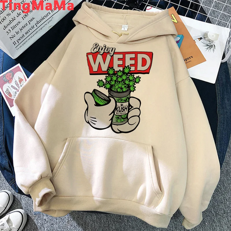 Bong Weed bluzy męskie z nadrukiem grunge hip hop odzież męska z kapturem hip hop Oversized