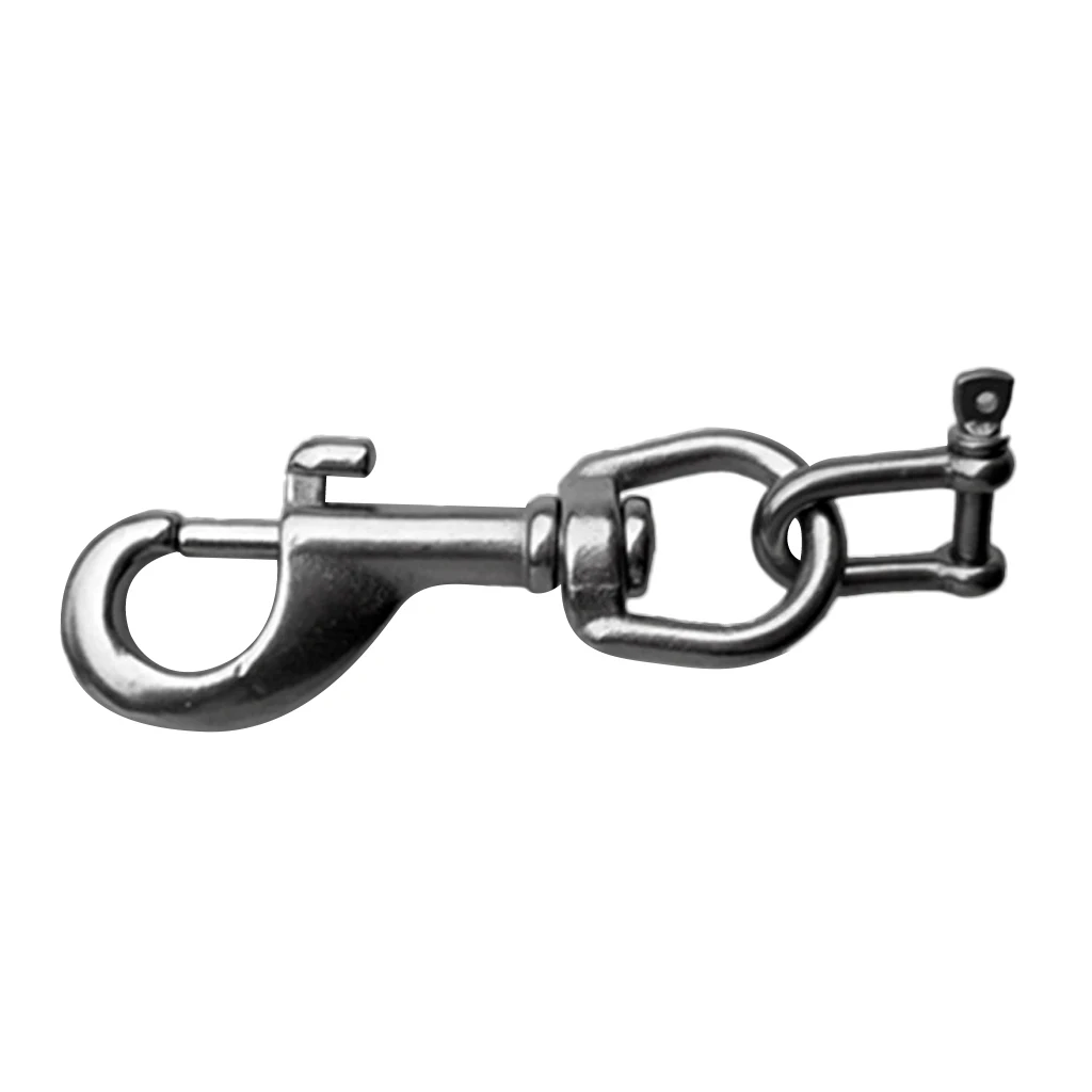 Scuba Diving Dive Diver Light Torch Holder Single End Bolt Snap Clip & D Ring Shackle - Marine Grade 316 Stainless Steel Flashli