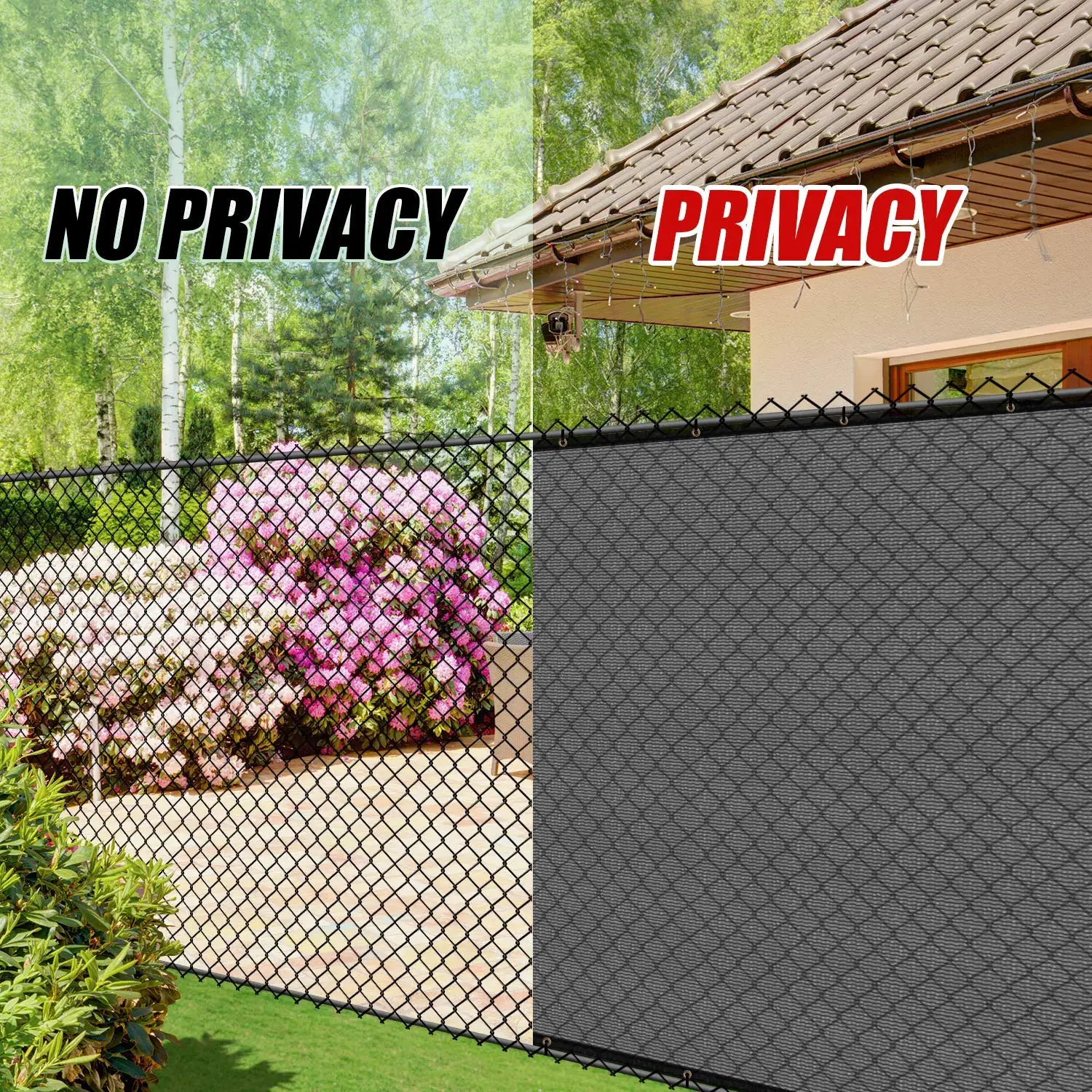Grau Zaun Privatsphäre Screen Windschutz-Heavy Duty Fechten Mesh Schatten Net Abdeckung für Wand Garten Hof Hinterhof-Zip krawatten Enthalten – Detail 7