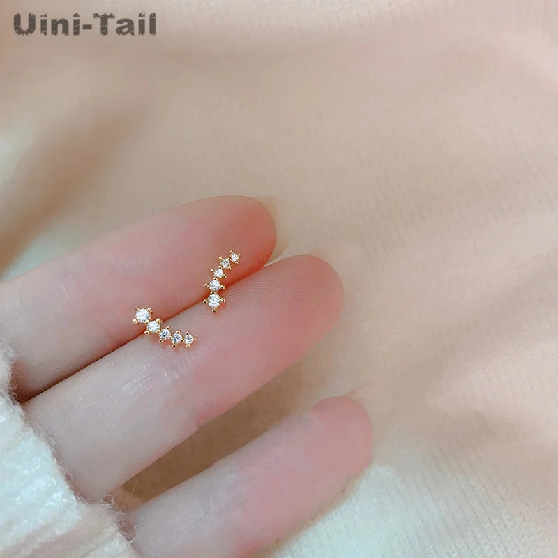 Uini-Tail hot new 925 Tibetan silver meteor shower earrings simple dynamic small exquisite cute exquisite girl earrings JK228