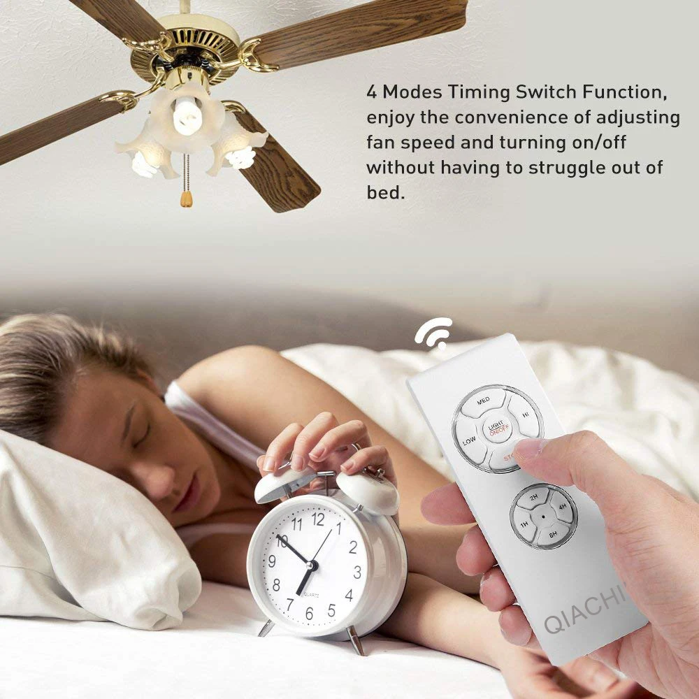QIACHIP Universal Decke Fan Lampe Fernbedienung Kit AC 110-240V Timing Control Schalter Eingestellt Wind Geschwindigkeit Sender empfänger – Detail 2