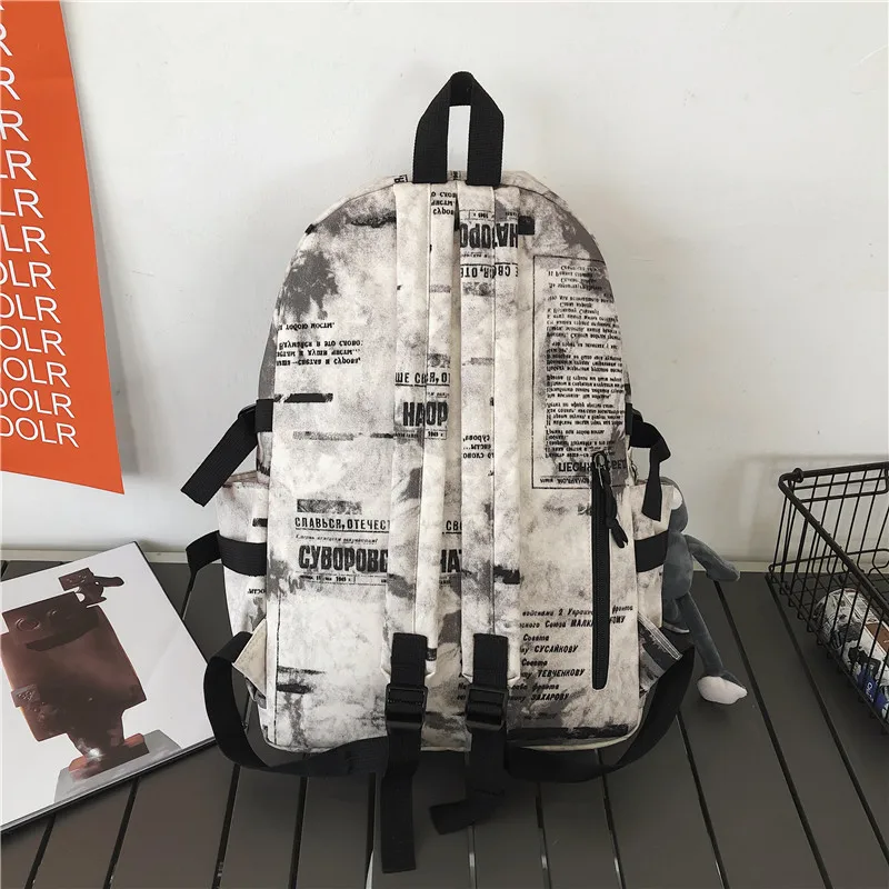 Imagem -02 - Harajuku Impressão em Nuvem dos Homens Mochila Estudante Náilon Portátil Novo 2023 Legal Bolsa de Escola para Adolescentes Bolsas de Livro Fivela Senhoras