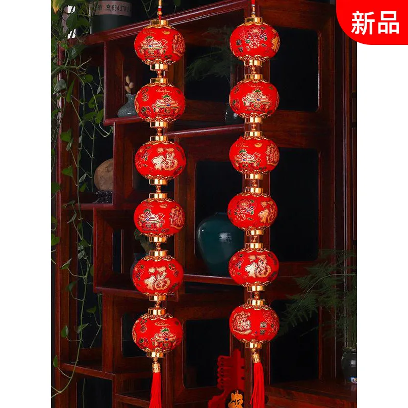 Little red lanterns, string of lanterns, hanging ornaments, indoor balcony, new year, Spring Festival, new year products