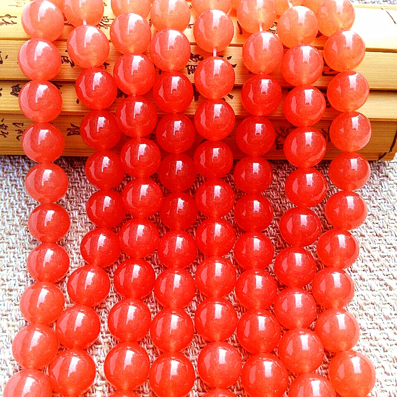 Orange Ruby Chalcedony Natural Crystal Ice String Buddha Beads DIY Bracelet Accessories