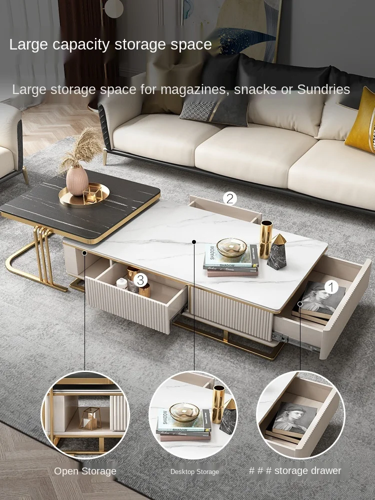 coffee table Modern simple small-sized TV cabinet combined telescopic multi-drawer storage multifunctional living room