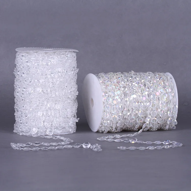 1meter ) classic iridescent diy acrylic decorative roll beads garlands for wedding stage decoration senyu2042