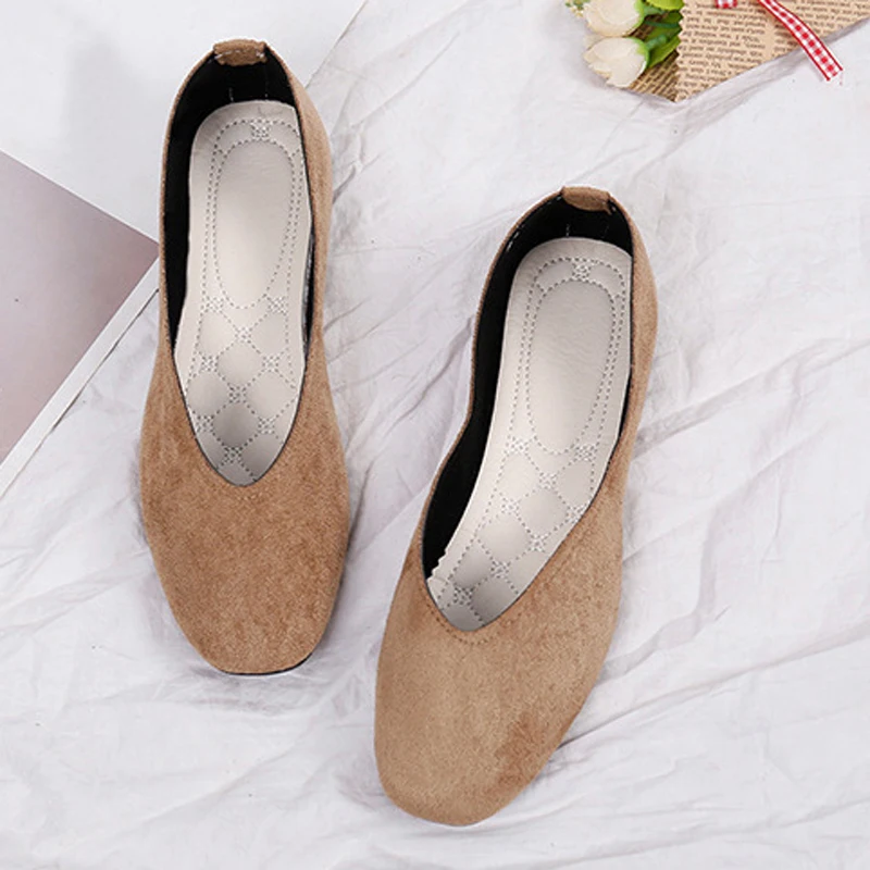 2024 Comfortable Flat Shoes Woman Soft Leather Loafers Slip On Spring Summer Casual Shoes Women Ballet Flats Women Shoes