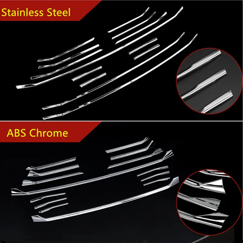 CNORICARC Front Bumper Middle Grill Grids Trim Strips Car Styling Exterior Modification Accessories Sticker For Audi A4 2016-17