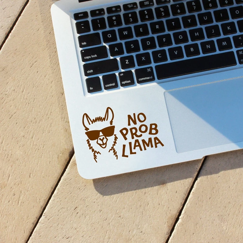 No Prob Llama in Sunglasses Vinyl Sticker Car Window Decor , Funny Silhouette Laptop Decals for Apple MacBook Air Decoration