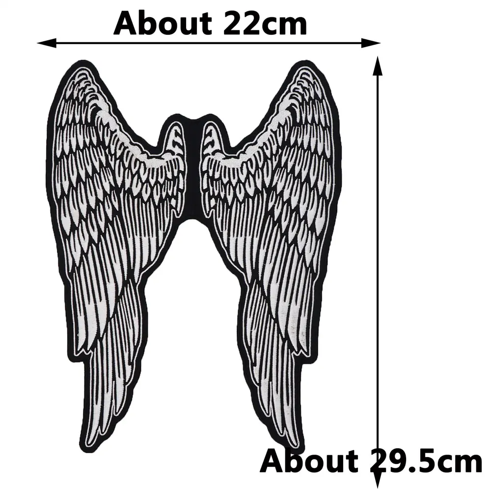 Winged large backing Embroidered punk biker Patches Clothes Stickers Apparel Accessories Badge