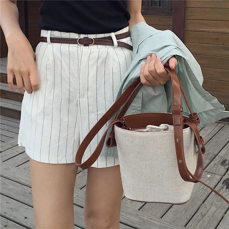 Canvas Bucket Bag for Women\'s Crossbody Bags Beach Handbag small Korean style female Shoulder Messenger Bag 2024 new Totes bolsa