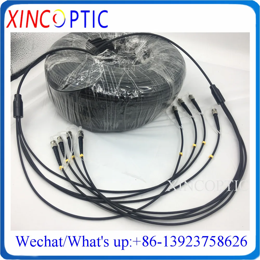 30M,4C/4F 62.5/125 Multimode OM1,LSZH/TPU Jacket,LC/UPC-ST/SC/FC 4.0mm Armored 4Core MM Fiber Optic Patch Cord Cable Connector