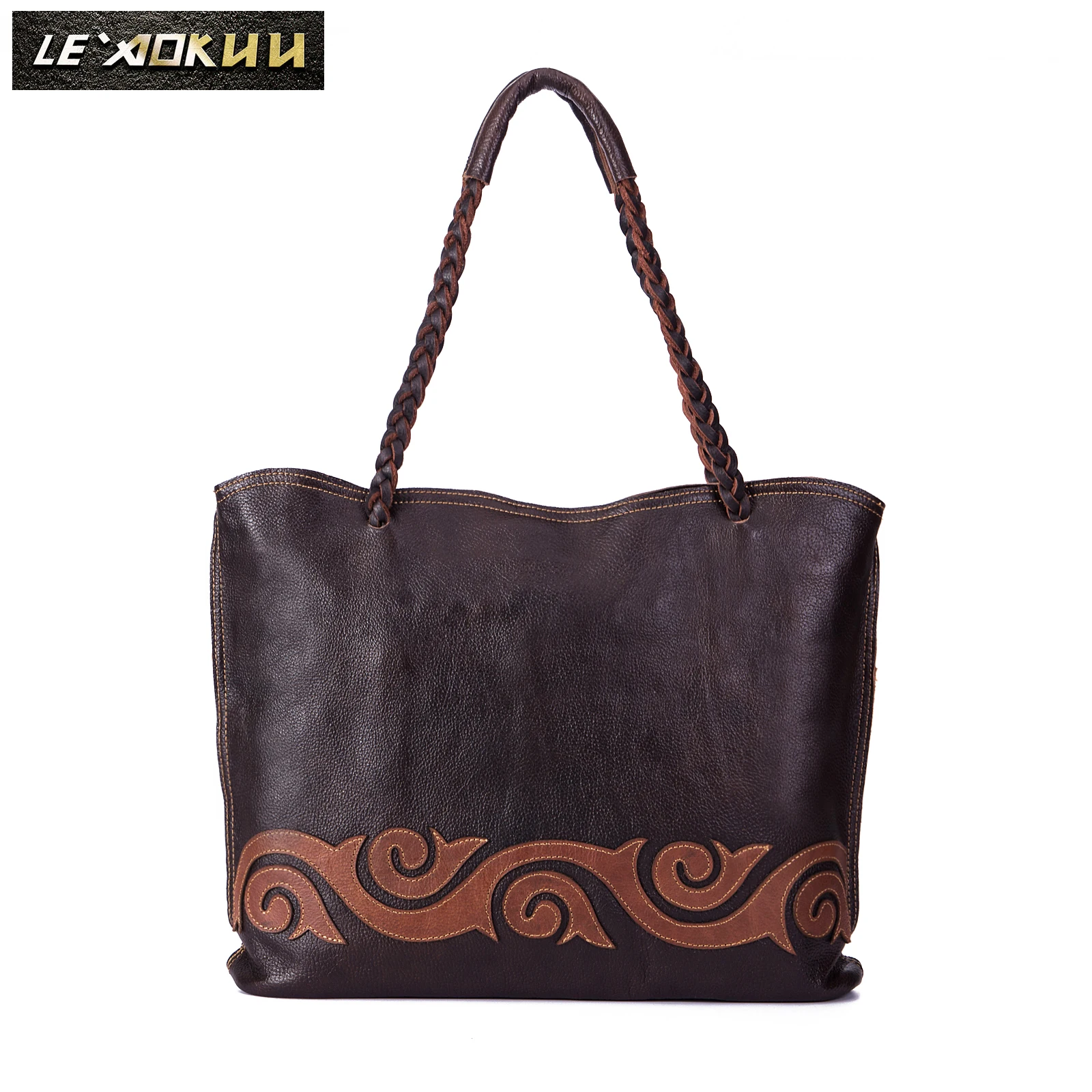 

Soft Quality Leather Famous Brand Luxury Ladies Large Shopping handbag Shoulder bag Women Designer female Vintage Tote bag 6777