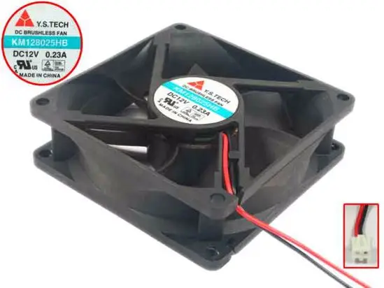 

Y.S.TECH KM128025HB DC 12V 0.23A 2-Wire 80x80x25mm Server Cooling Fan