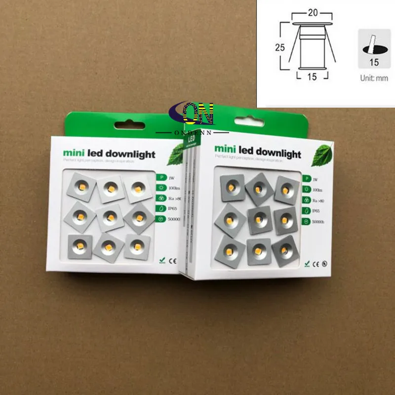 Kwadratowy okrągły Mini LED typu Downlight 1W kryty na zewnątrz IP65 ogród łazienka korytarz sufitowy żarówka punktowa oświetlenie sauny 1W DC12V