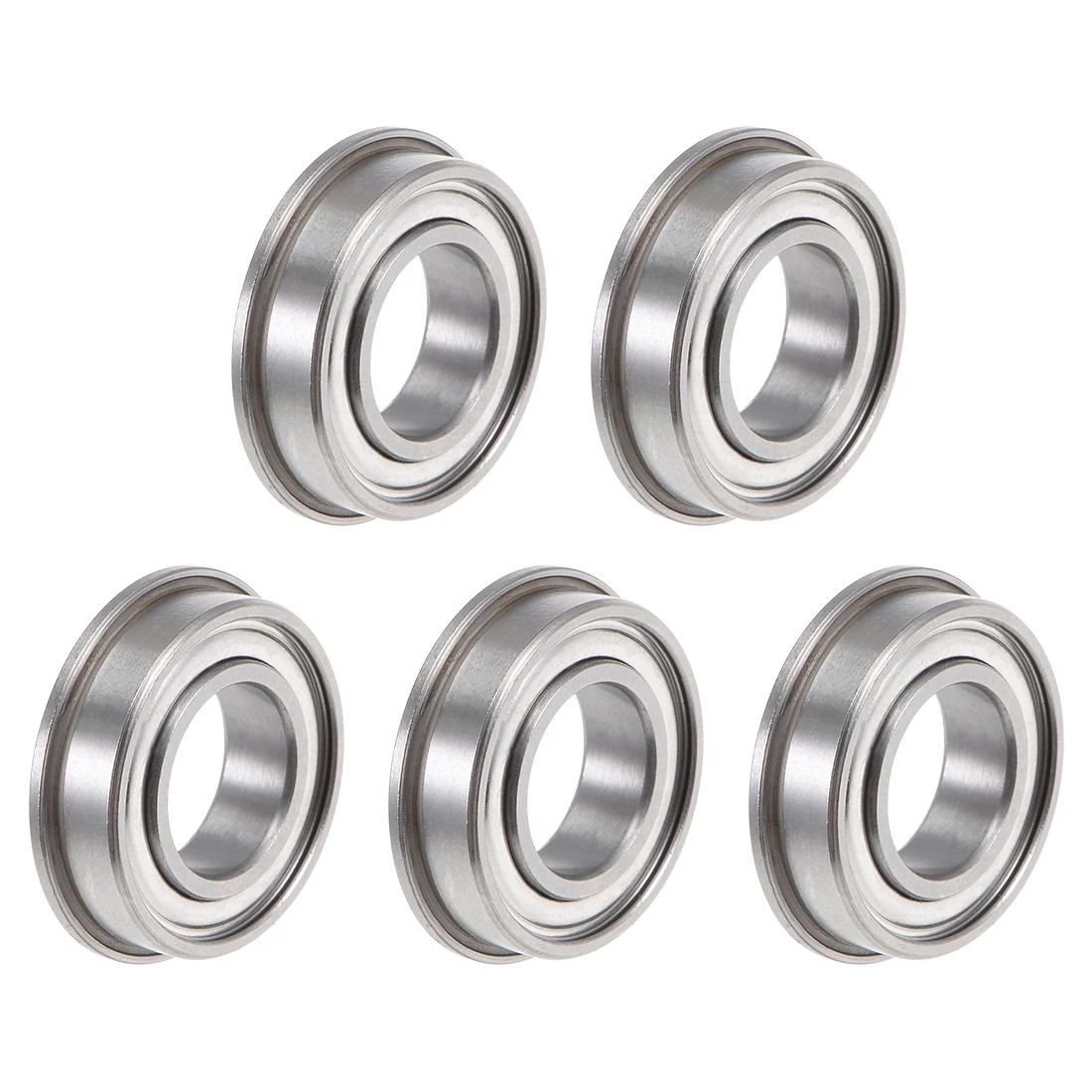 uxcell 5pcs F6800ZZ Flange Ball Bearing 10x19x5mm Shielded Chrome Bearings