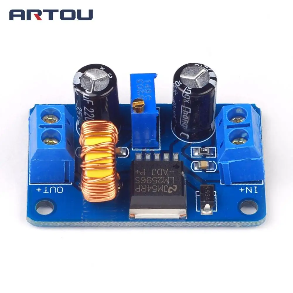 DC-DC Step-Down Module Adjustable 4.5-30V to 1.25V-26V Switching Power Supply Module with Terminal Block LM2596 Module